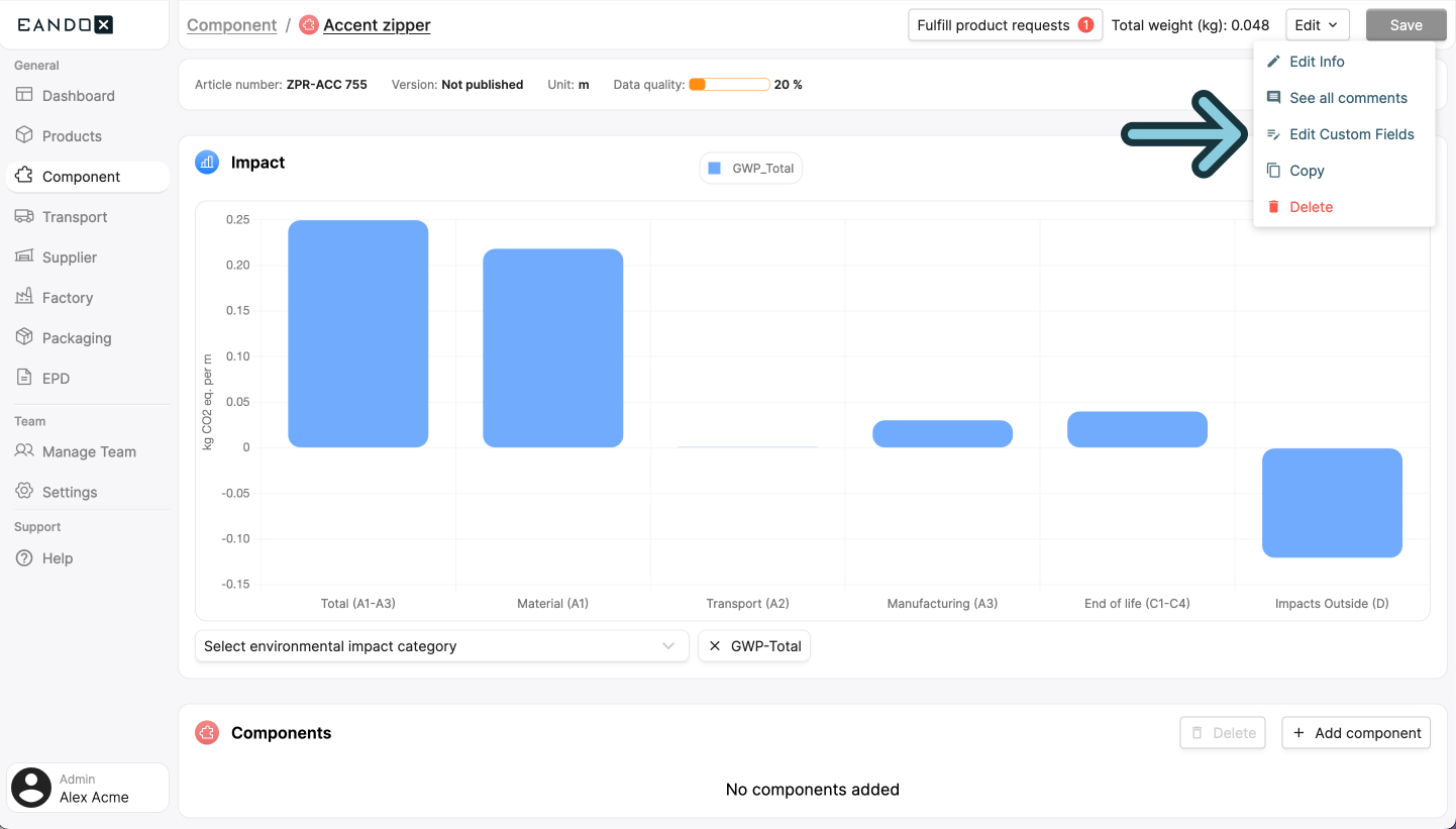 Image of the edit custom fields button