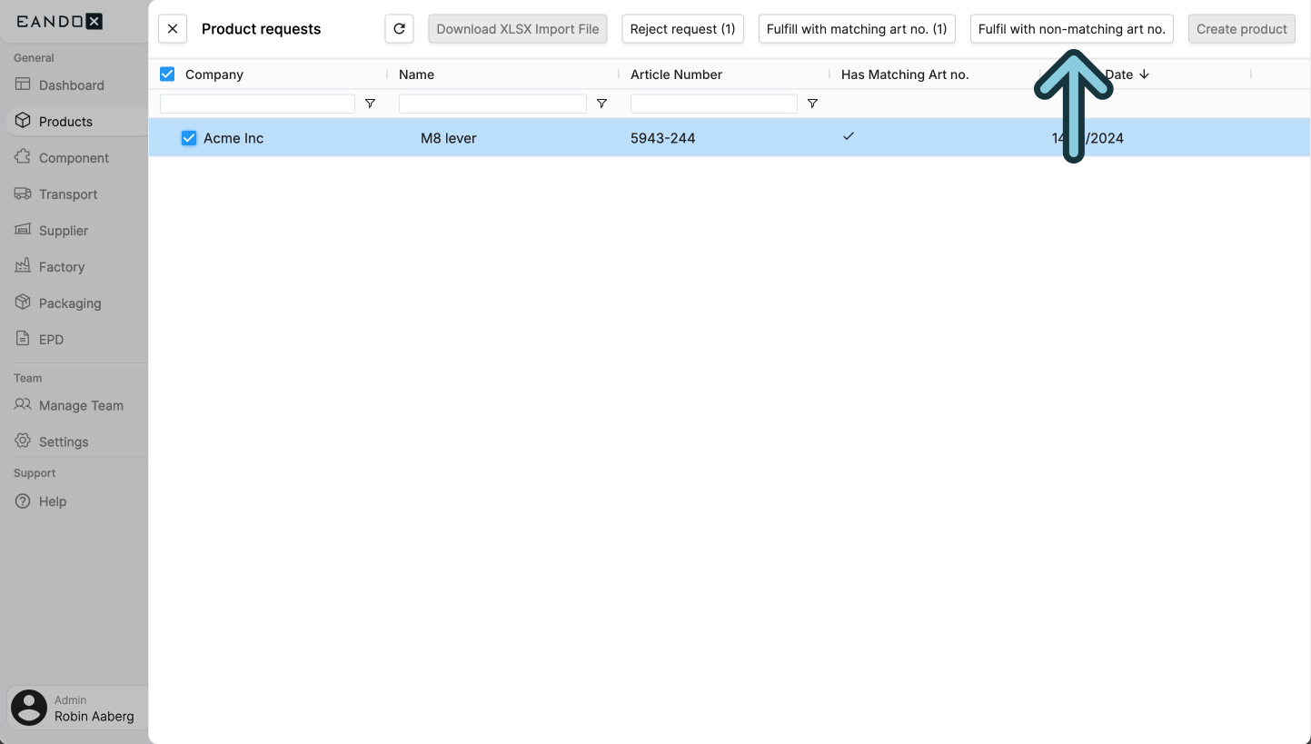 Image of the fulfill button
