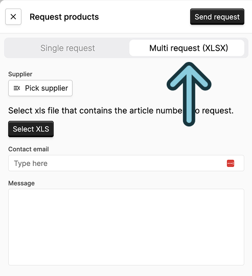 Image of the multi product request sidepanel FIXME