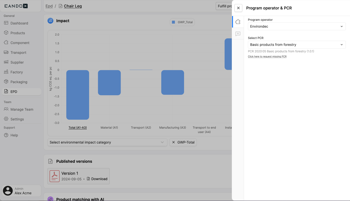 Image of the program operator sidepanel
