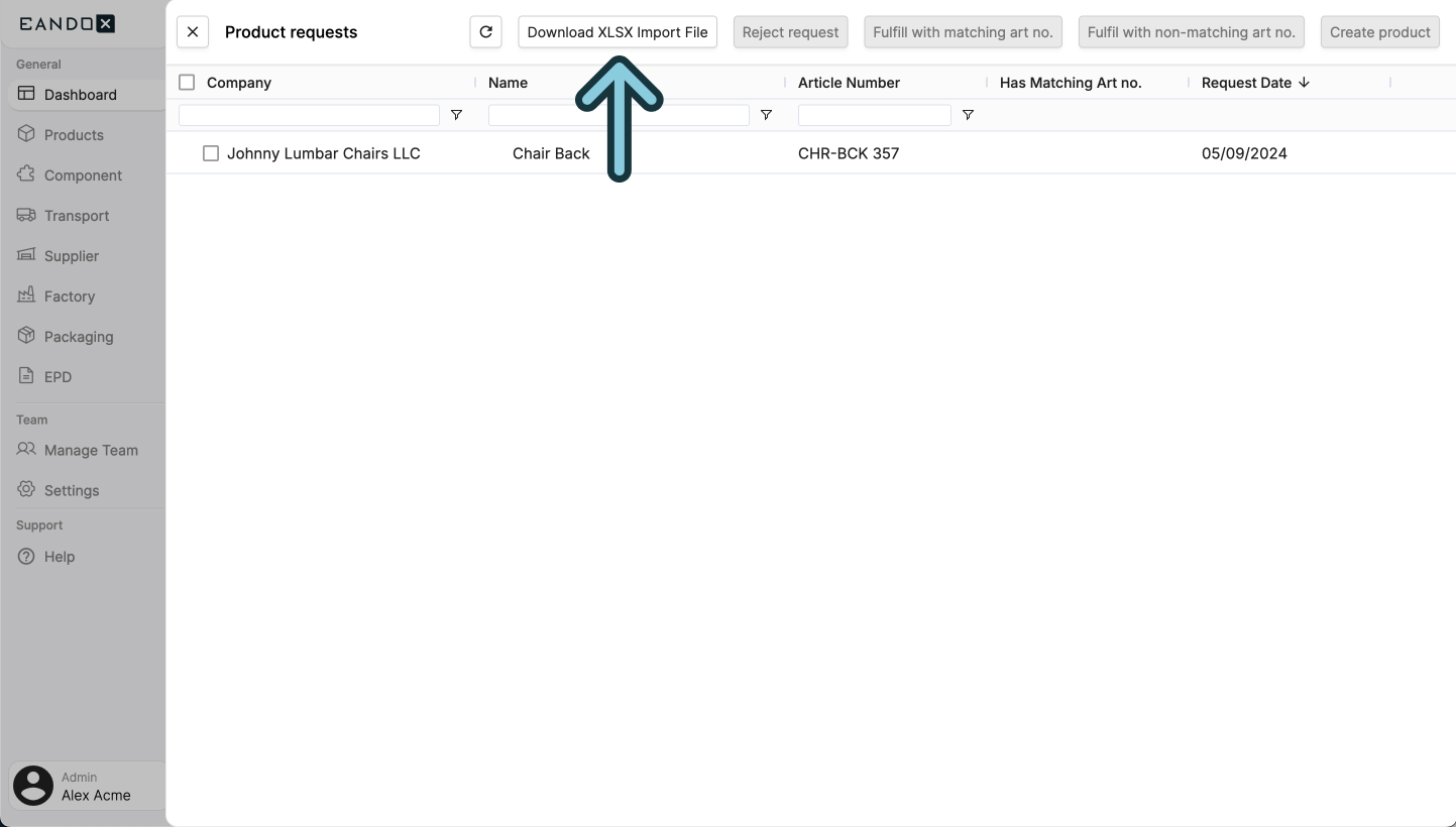 The sidepanel with the requests